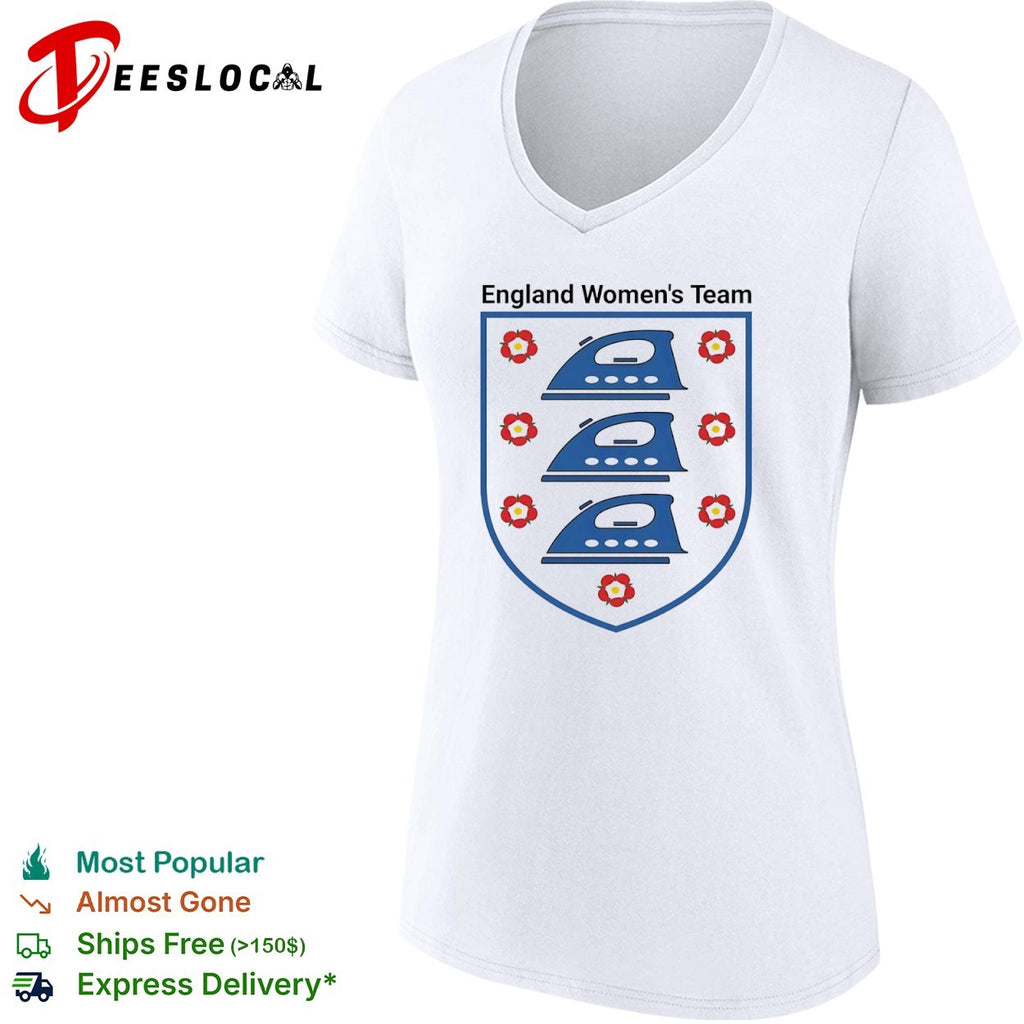 England Womens Team Iron Parody Crest England National Football Team Soccer shirt