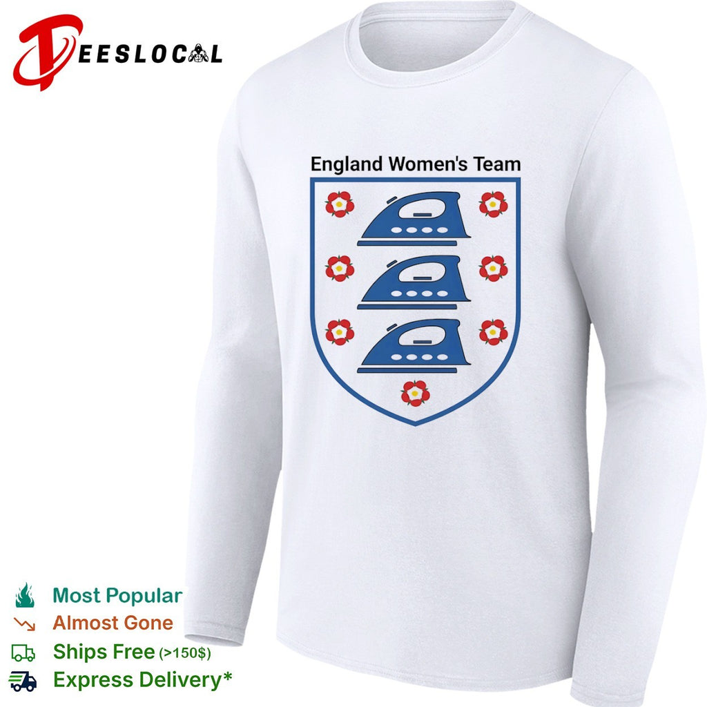 England Womens Team Iron Parody Crest England National Football Team Soccer shirt