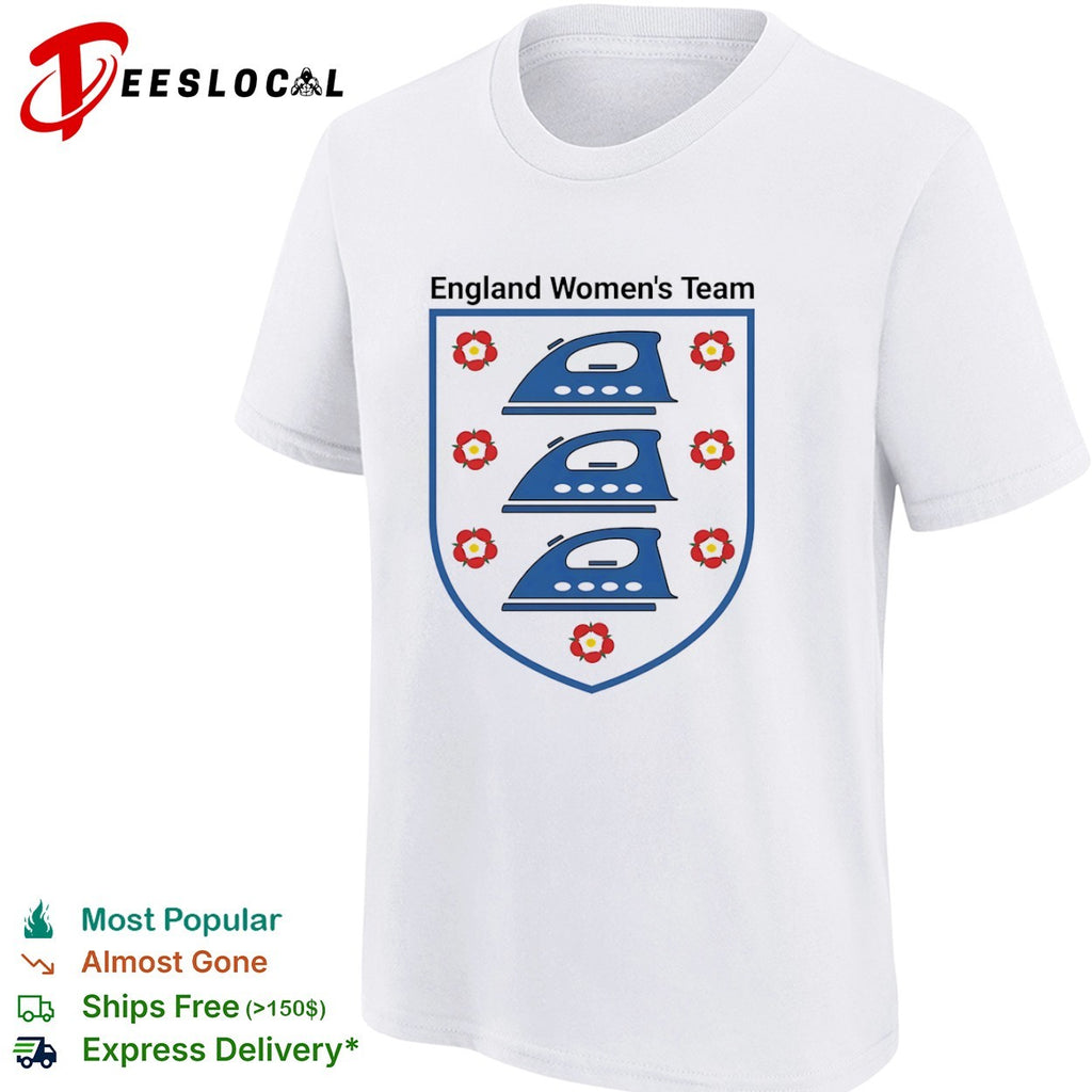 England Womens Team Iron Parody Crest England National Football Team Soccer shirt