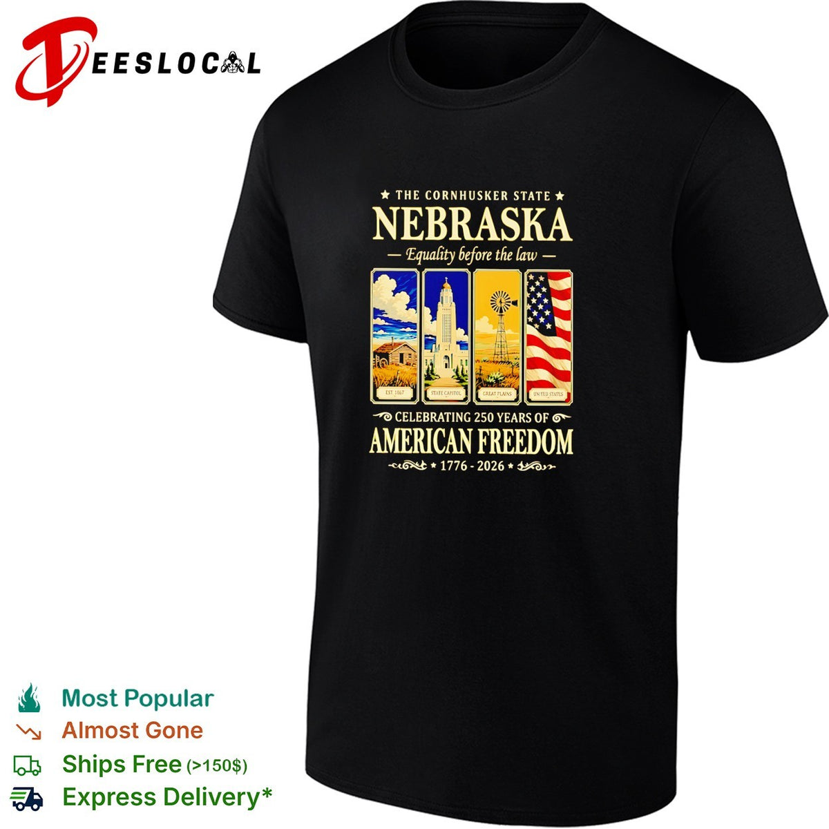 Equality before the law 250 years American freedom panels shirt