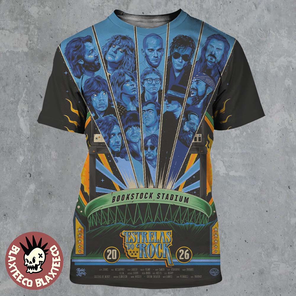 Estrelas Do Rock 2026 Festival Gig Poster At Bookstock Stadium On July 11 2026 All Over Print Shirt