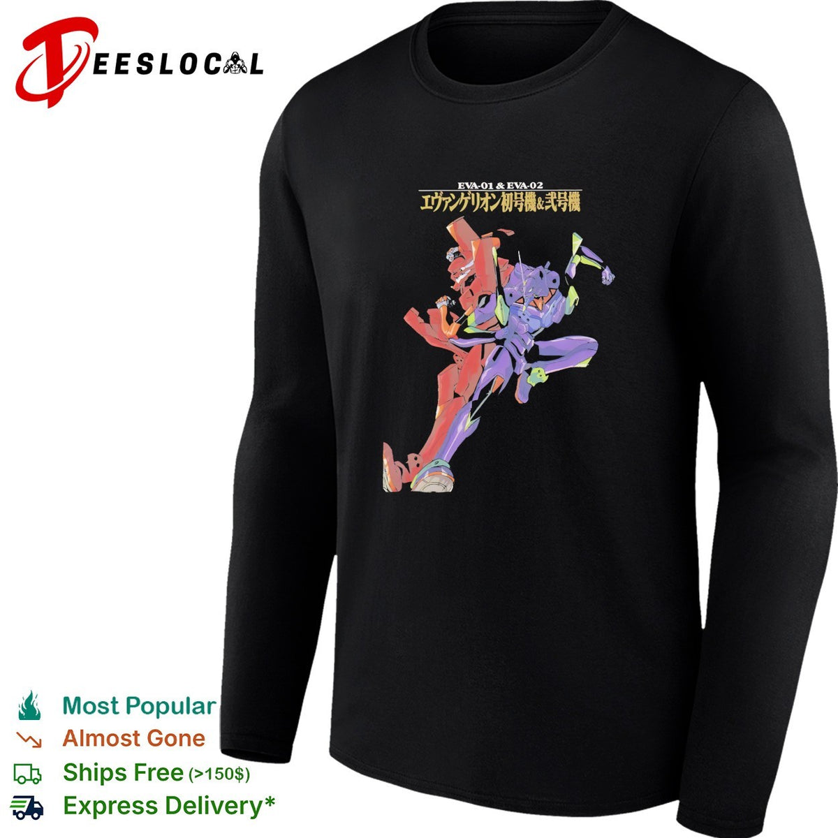 Evangelion Eva 01 and Eva 02 Evangerion Shogoki and Nigoki graphic anime shirt