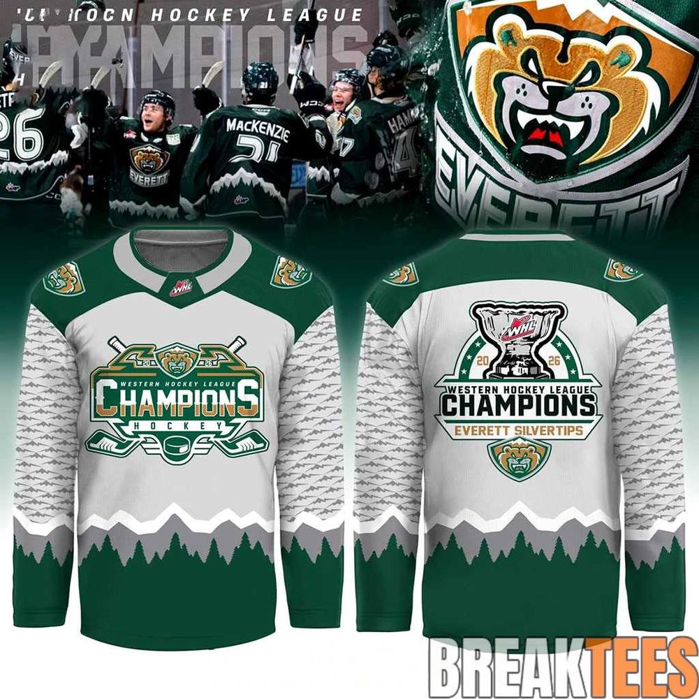 Everett Silvertips Western Hockey League Champions 2026 Hockey Jersey