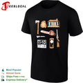 Evil Dead Horror Movie Icons Cabin Chainsaw Axe Tape Recorder Boomstick Shirt