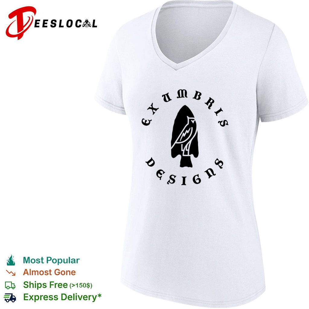 Exumbris Designs Owl Arrowhead Silhouette Logo Symbol Modern Abstract Icon Shirt