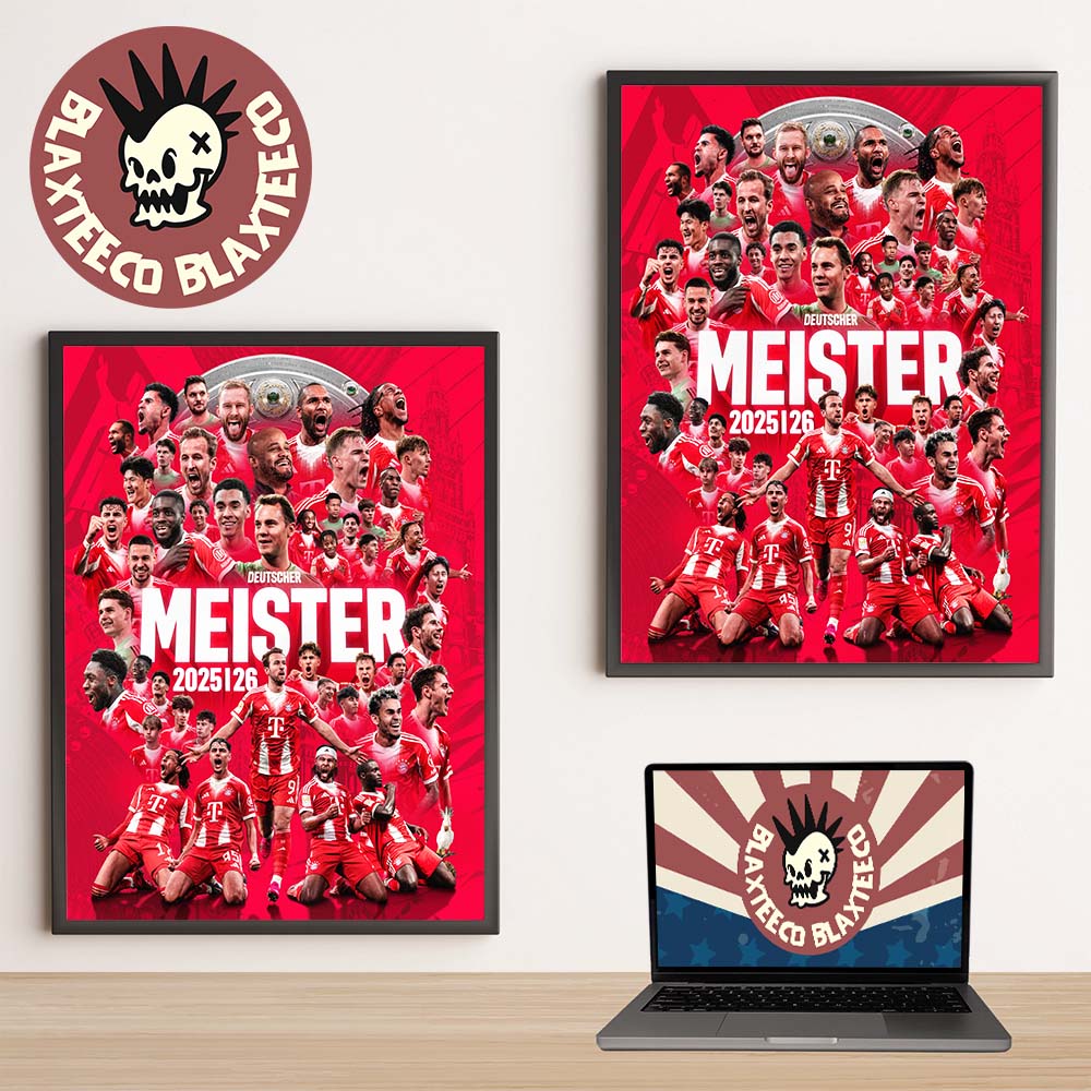 FC Bayern Munchen Deutscher Meister 2026 Bundesliga Champions Home Decor Poster Canvas