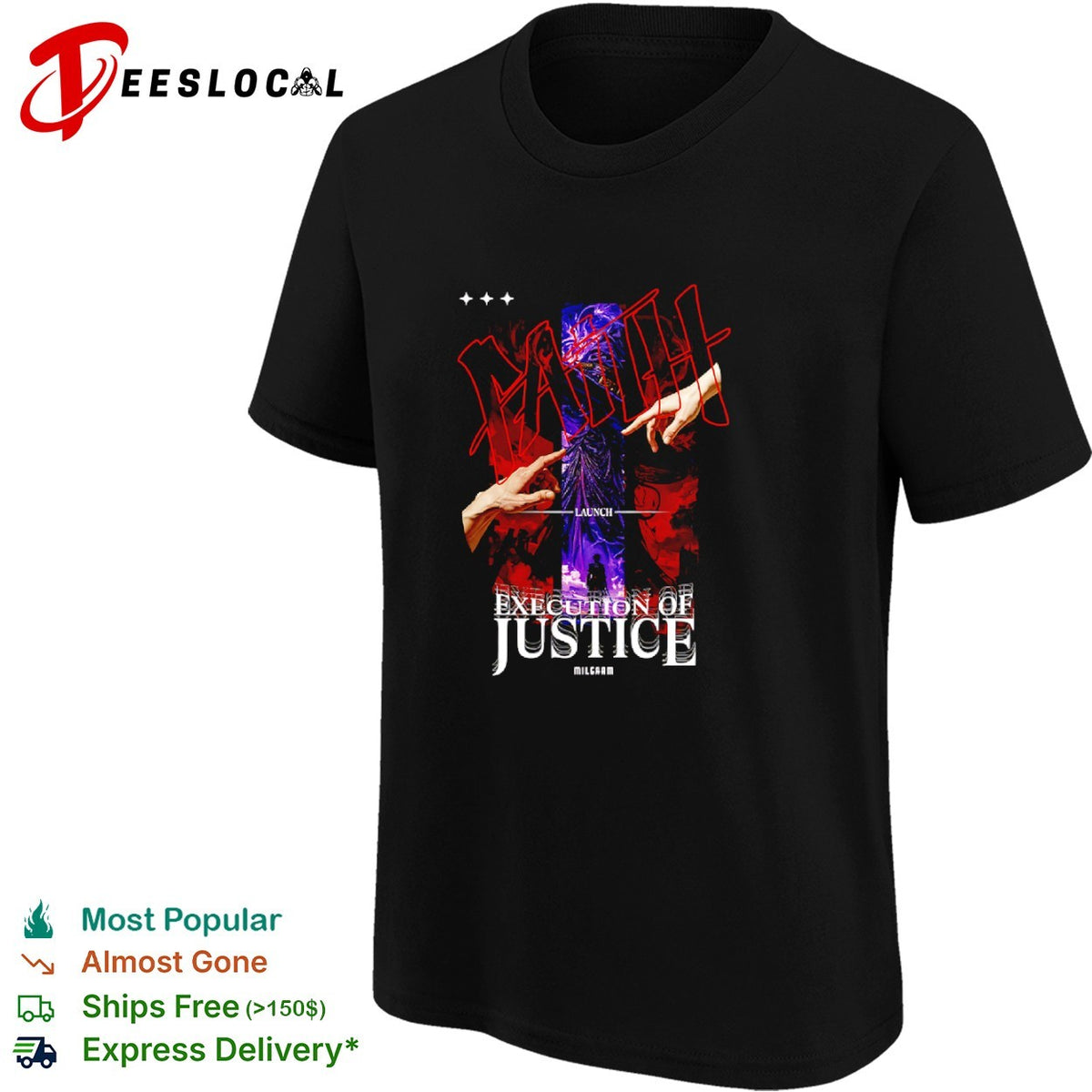Faith Execution of Justice Milgaam Launch Creation of Adam shirt