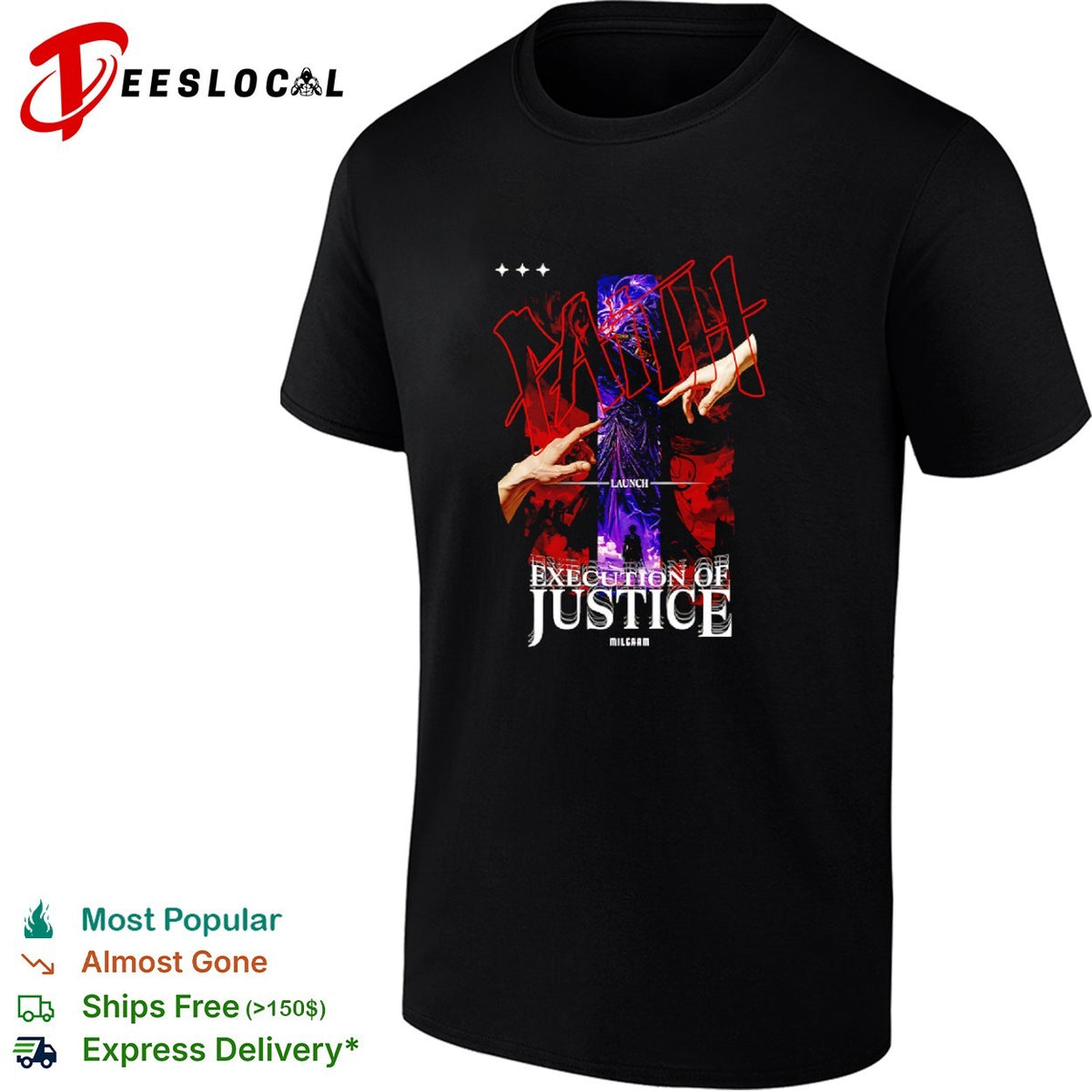 Faith Execution of Justice Milgaam Launch Creation of Adam shirt