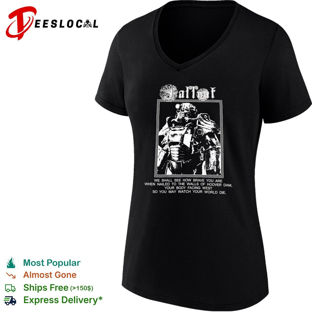 Fallout power armor Hoover Dam quote shirt