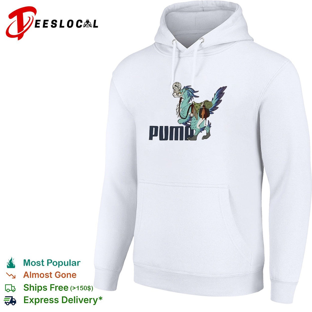 Fantasy bird creature with saddle and gear sports logo shirt