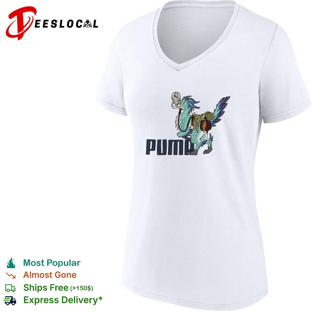 Fantasy bird creature with saddle and gear sports logo shirt