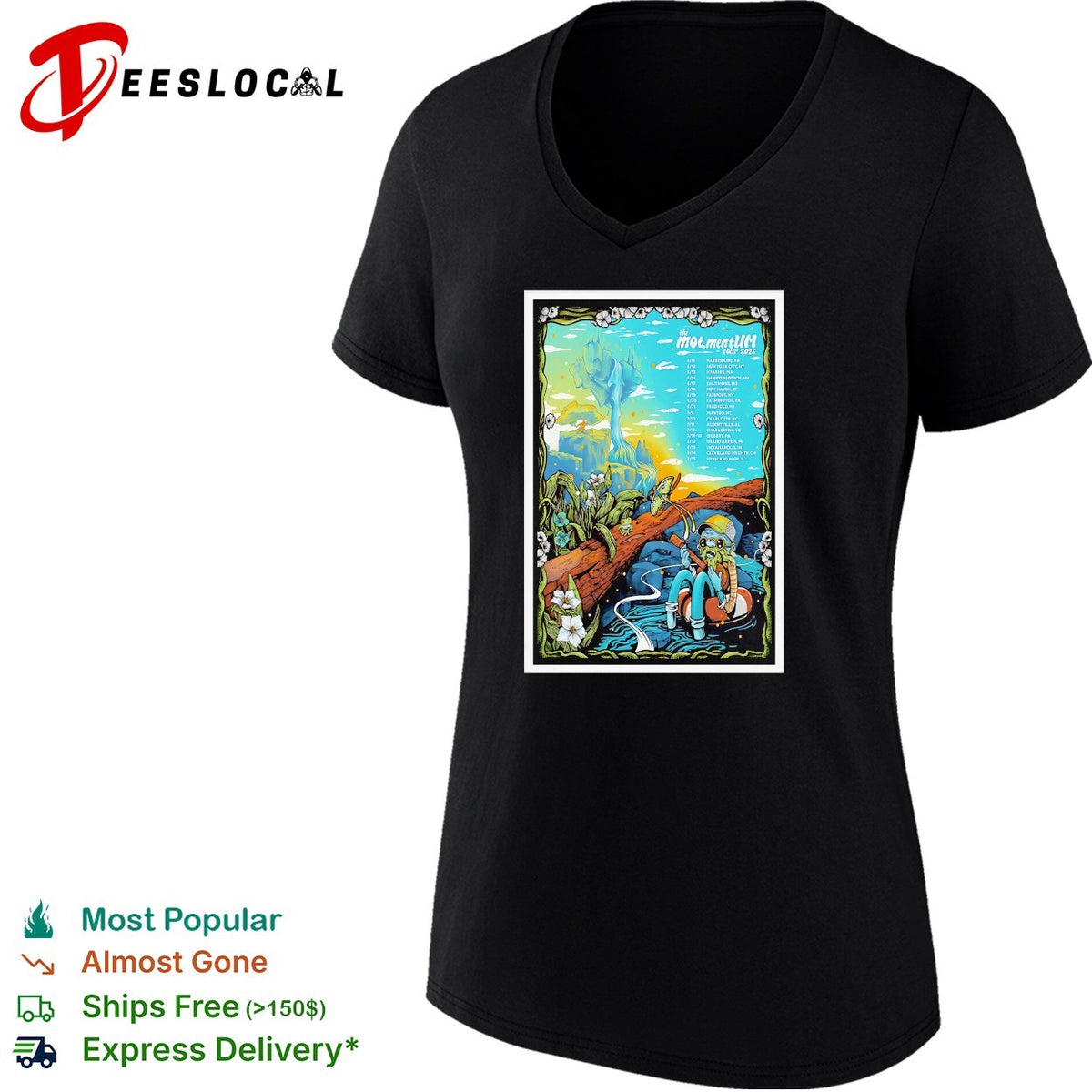 Fantasy nature tour poster scenic illustration concert shirt