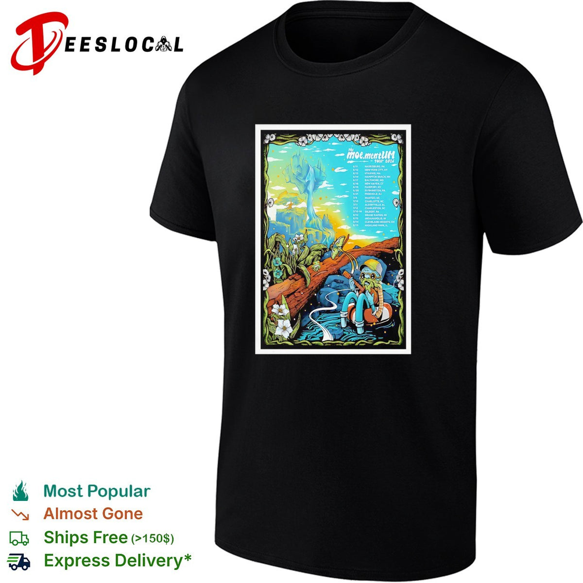 Fantasy nature tour poster scenic illustration concert shirt