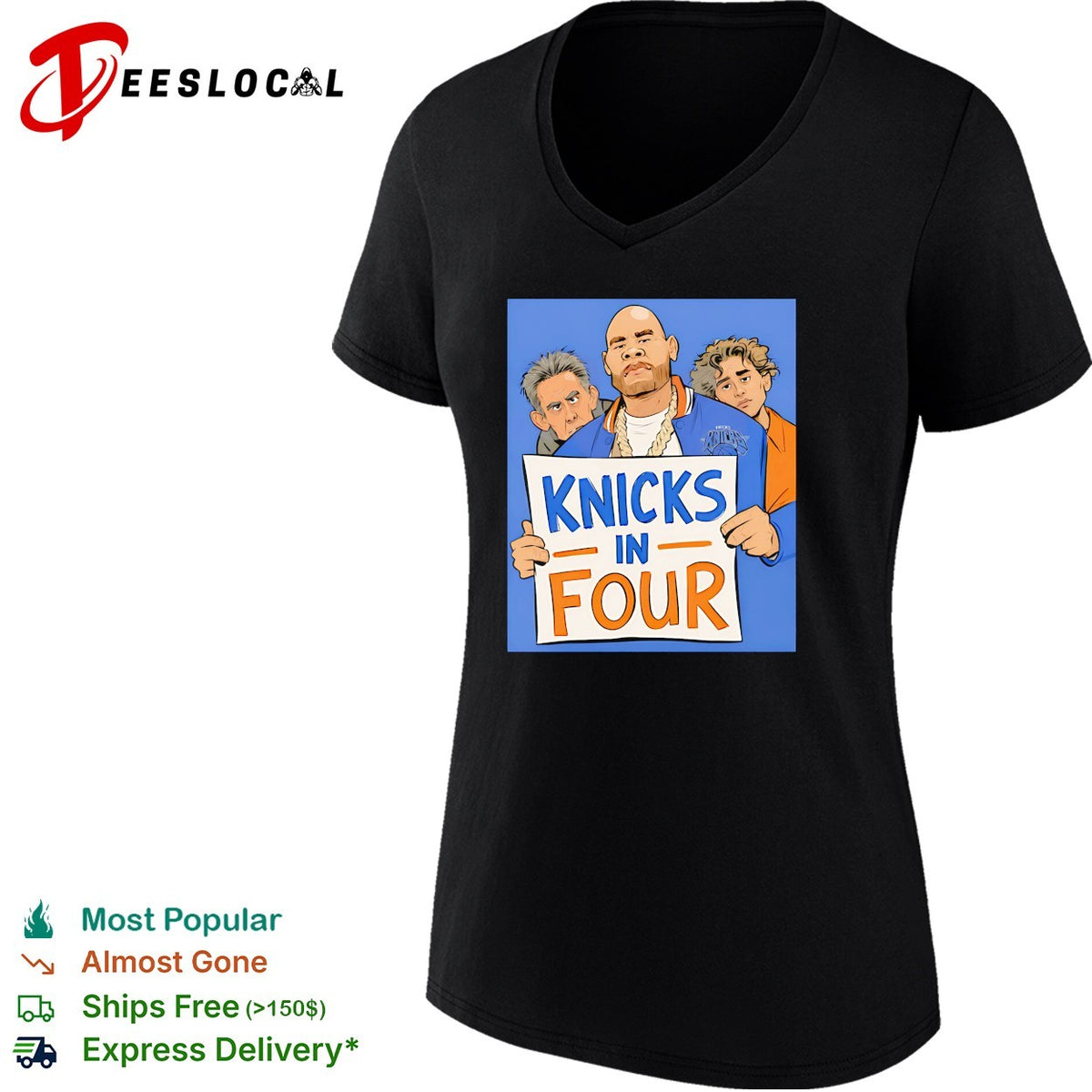 Fat Joe Knicks in four celebrity cartoon fan illustration shirt