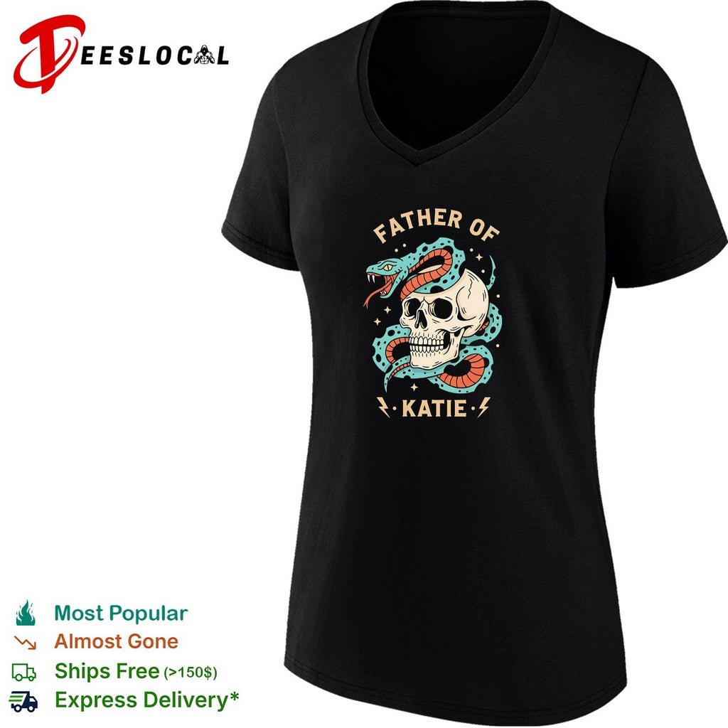 Father of Katie Snake and Skull Gothic Occult Themed Pop Culture Aesthetic shirt