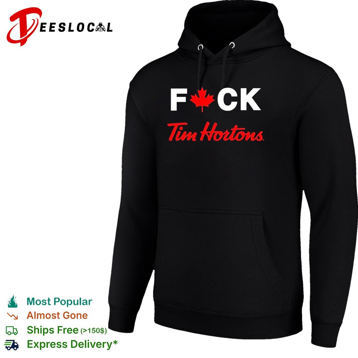 Fck Canadian Maple Leaf Tim Hortons Parody Logo Coffee Culture Minimalist Shirt