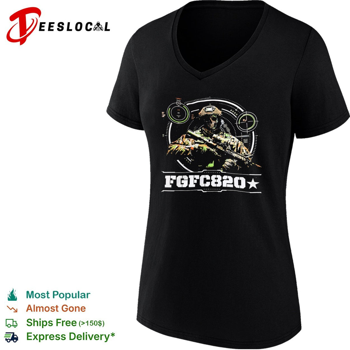 Fgfc820 Military Skull Sniper Target Scope Tactical shirt