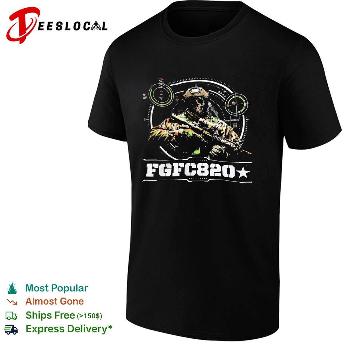 Fgfc820 Military Skull Sniper Target Scope Tactical shirt