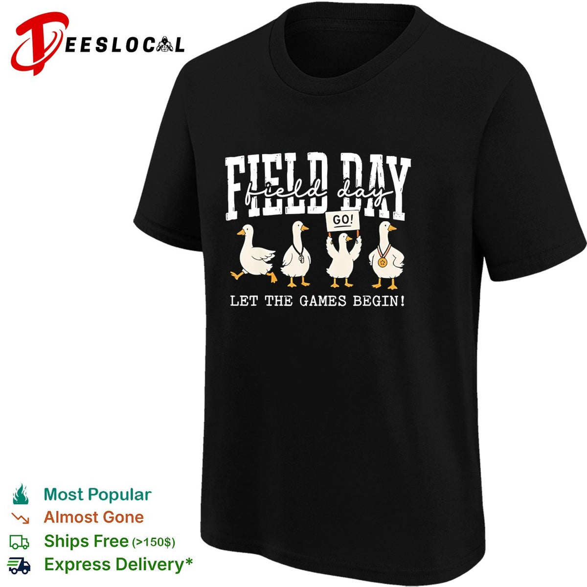 Field Day geese go let the games begin school event cartoon art shirt