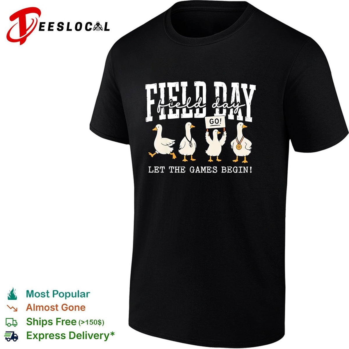 Field Day geese go let the games begin school event cartoon art shirt