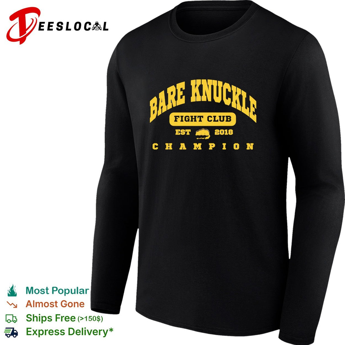 Fight club est 2018 champion bold text shirt