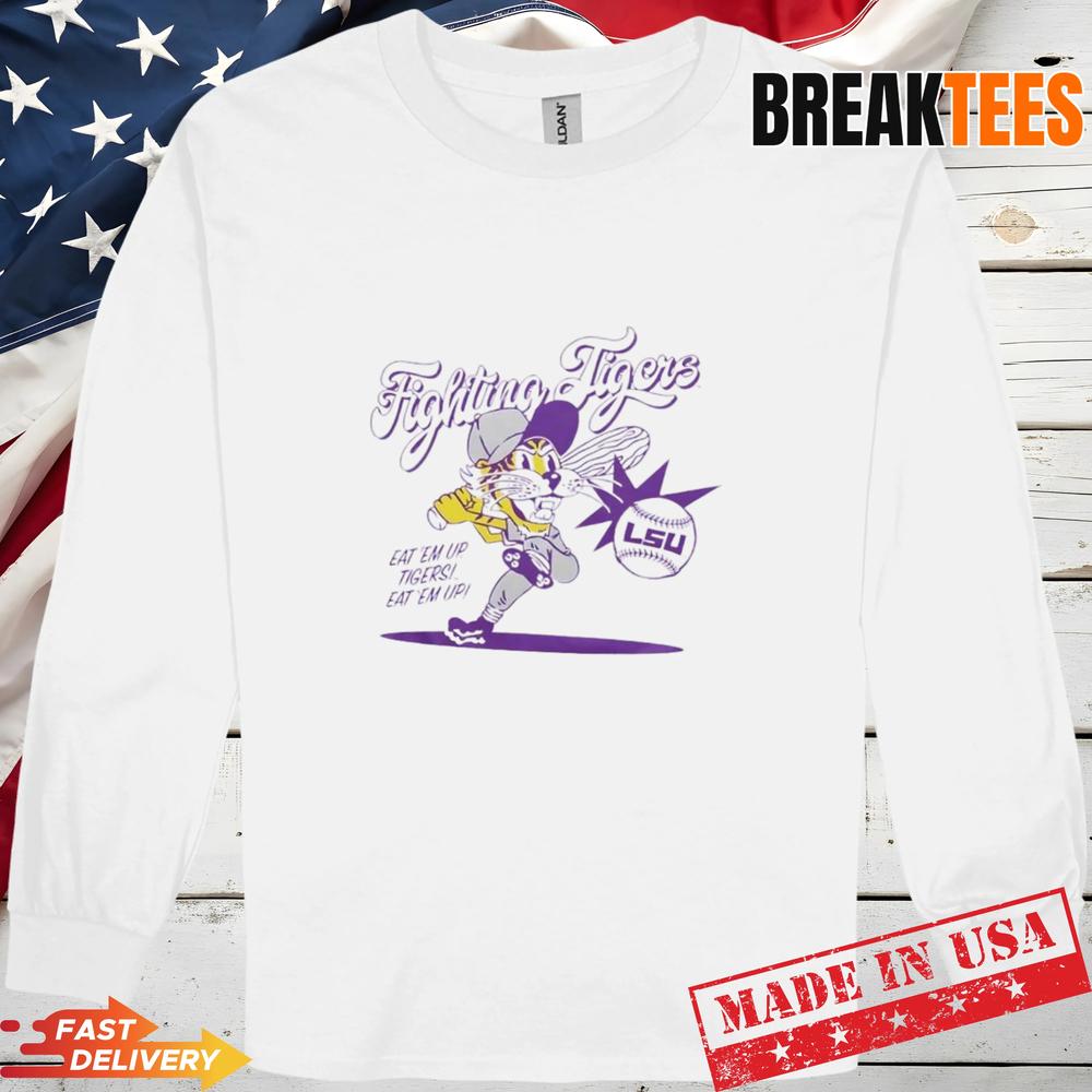Fighting Tigers LSU Baseball Lavender Ringer T-Shirt