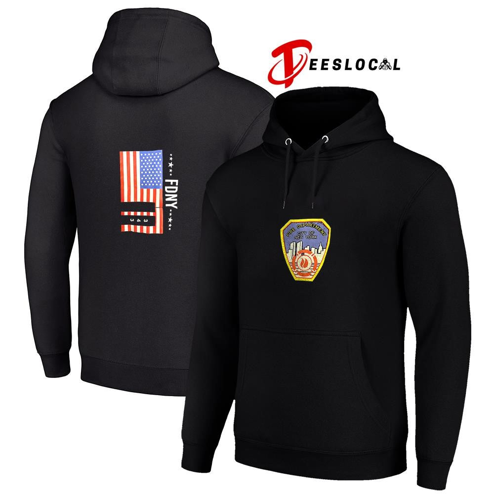Fire Department city of New York FDNY USA flag logo shirt