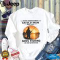 Fishing Old Man Sunset Fisherman Retirement Hobby Shirt