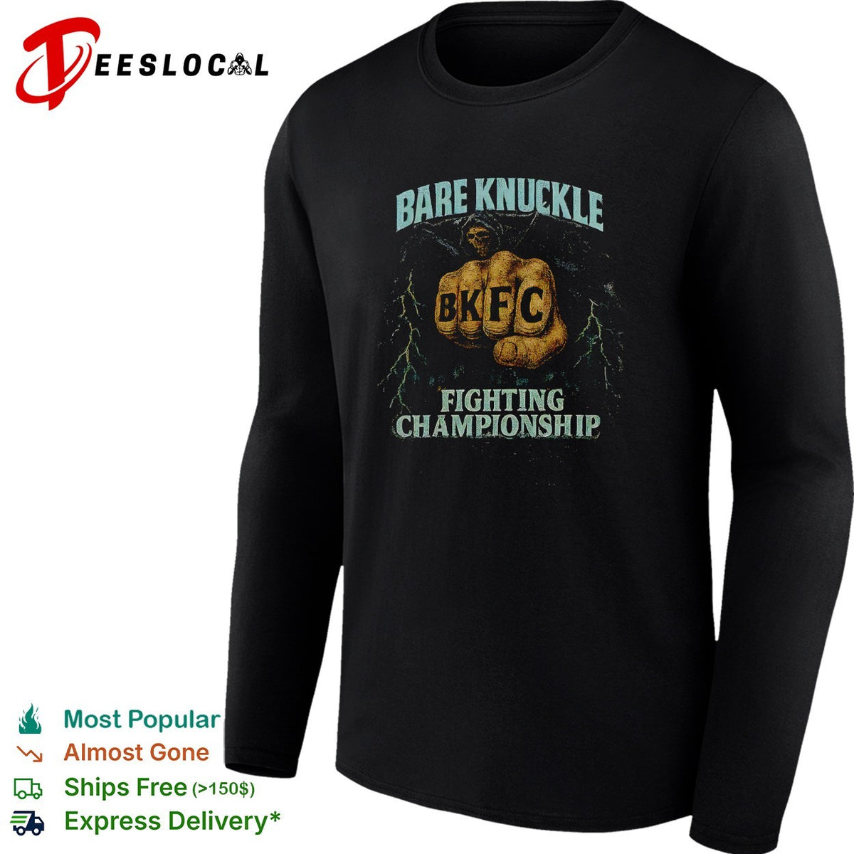Fist lightning bare knuckle fighting championship bold poster shirt