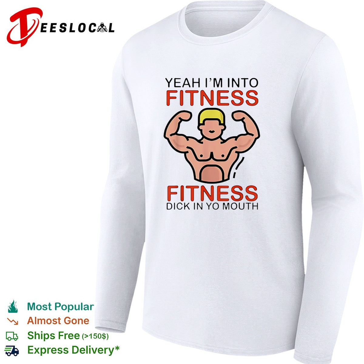 Fitness gym humor adult quote bold graphic shirt