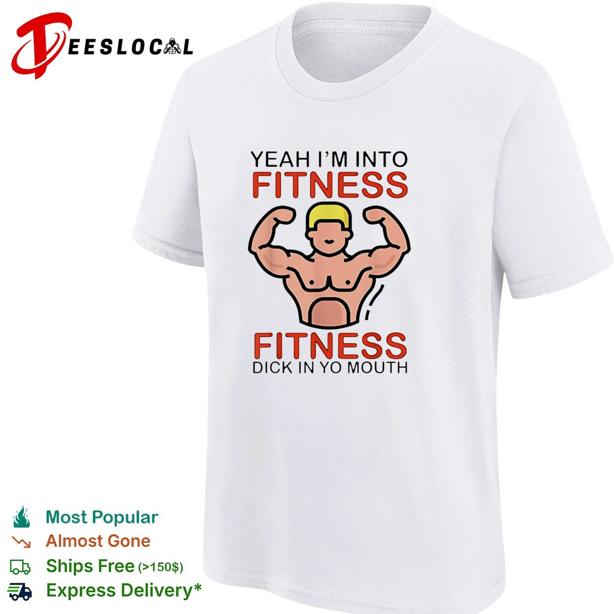 Fitness gym humor adult quote bold graphic shirt