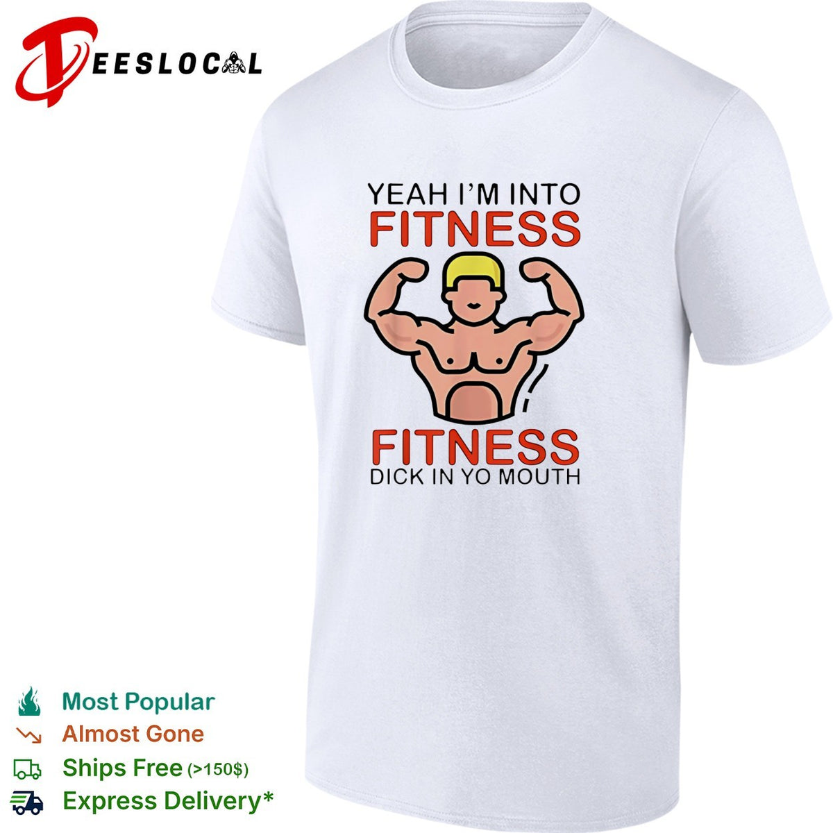 Fitness gym humor adult quote bold graphic shirt