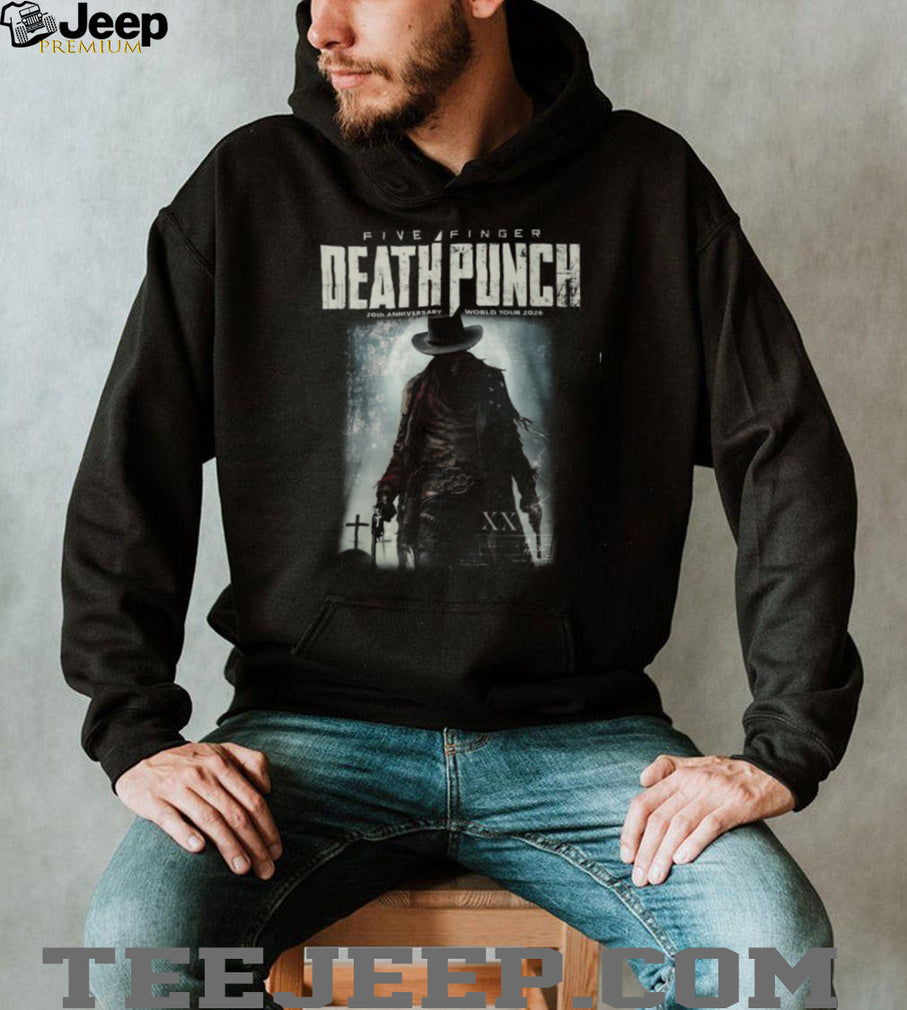 Five Finger Death Punch 20th Anniversary World Tour 2026 Skeleton Cowboy T Shirt