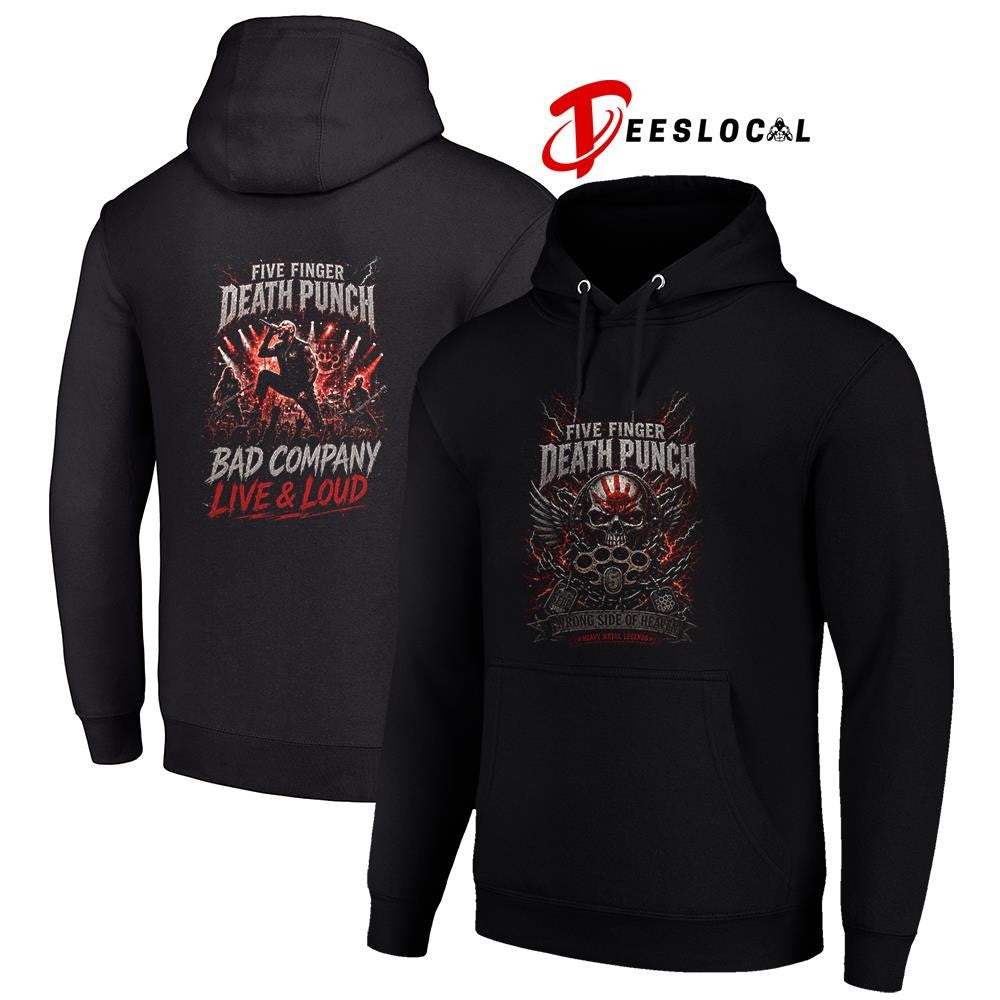 Five Finger Death Punch wrong side of heaven bad company live and loud graphic shirt