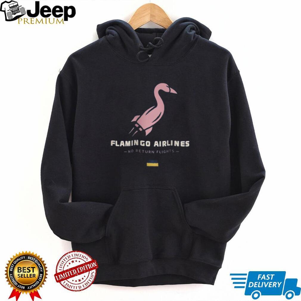 Flamingo Airlines No Return Flights Rocket Graphic T Shirt Funny Travel T Shirt