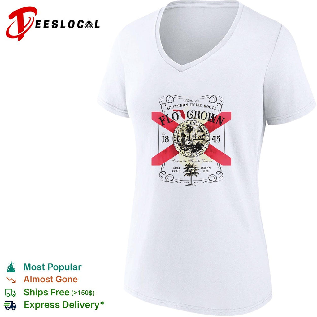 Flo Grown southern home roots Florida seal gulf coast ocean side shirt