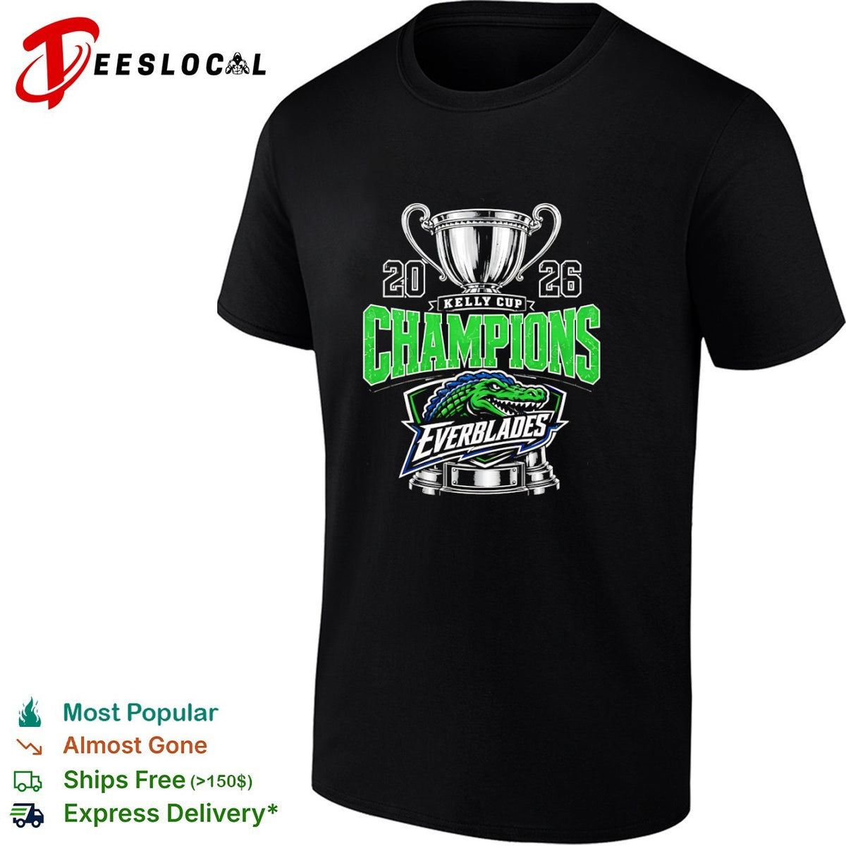 Florida Everblades 20 26 Kelly Cup Champions Gator Hockey Team Logo Sport Shirt