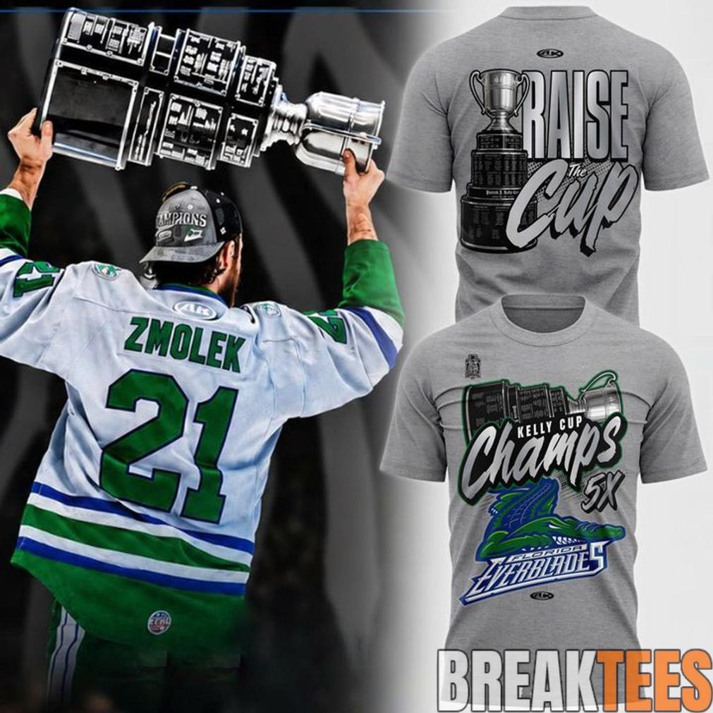 Florida Everblades Kelly Cup Champions 5X Championship 3D T-Shirt