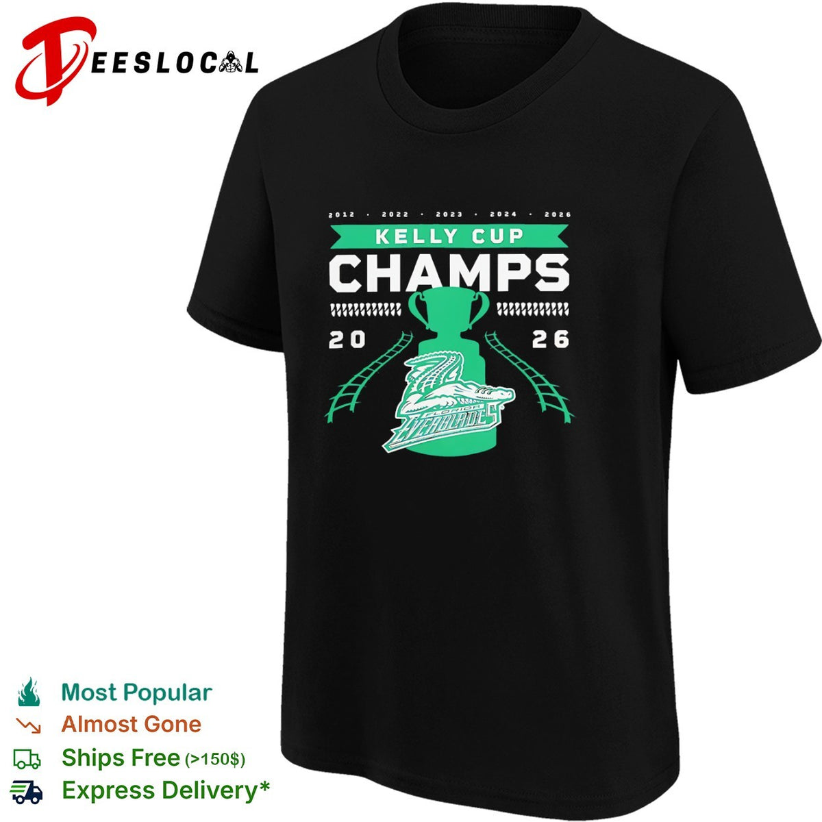 Florida Everblades Kelly Cup Champs 2012 2022 2023 2024 2026 ECHL hockey team shirt