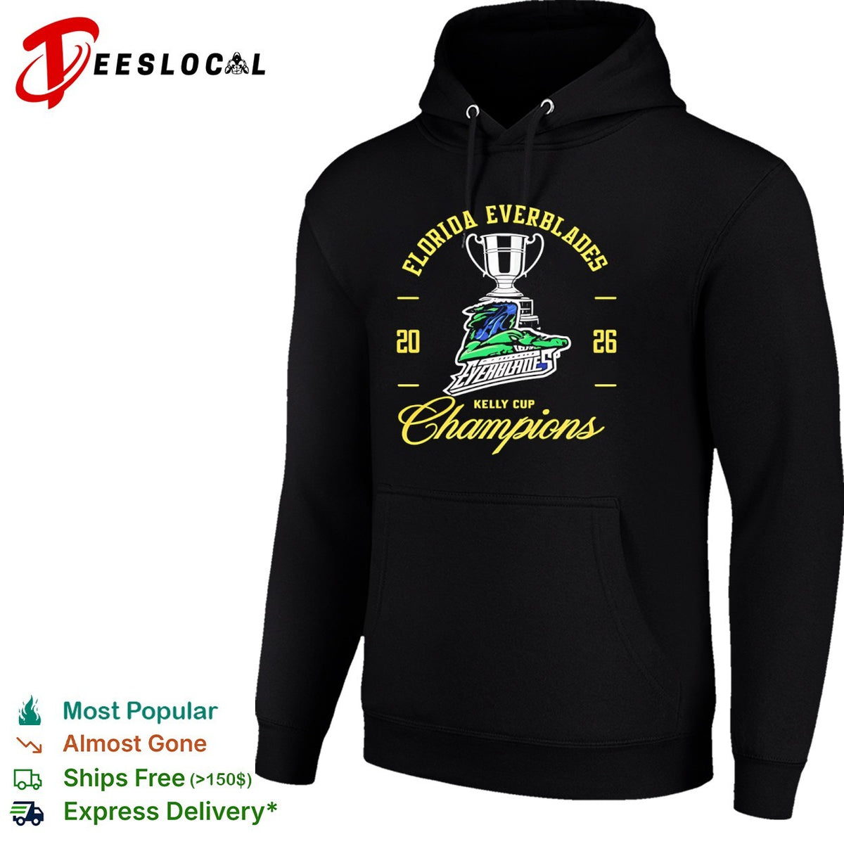 Florida Everblades trophy alligator 2026 Kelly Cup champions shirt