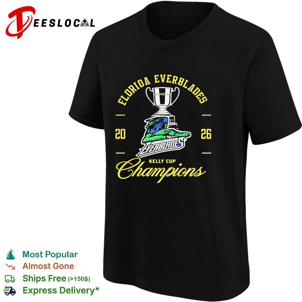 Florida Everblades trophy alligator 2026 Kelly Cup champions shirt