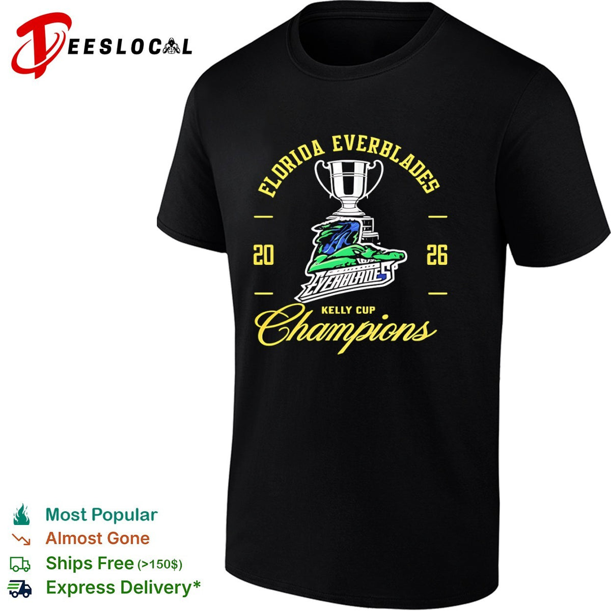 Florida Everblades trophy alligator 2026 Kelly Cup champions shirt