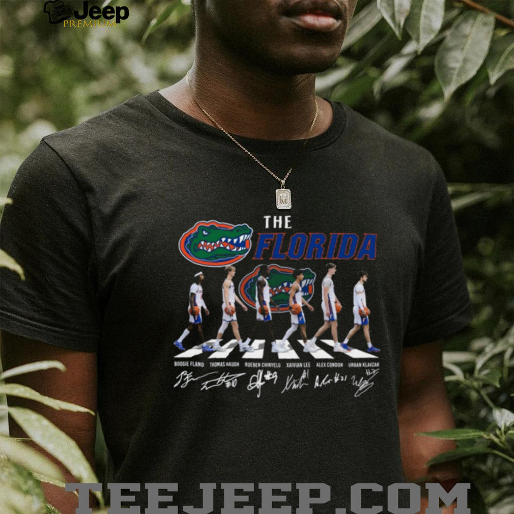 Florida Gators Abbey Road Basketball Team Signatures Black T Shirt