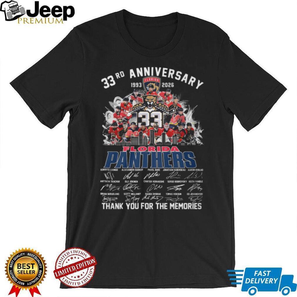 Florida Panthers 33rd Anniversary Team Signature Hockey Shirt