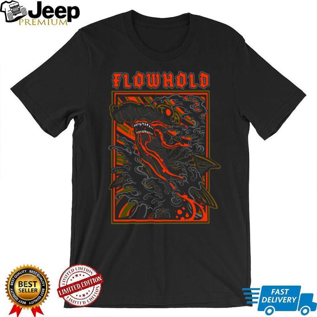 Flowhold Hammerhead Shark Ocean Wave Graphic Streetwear T Shirt