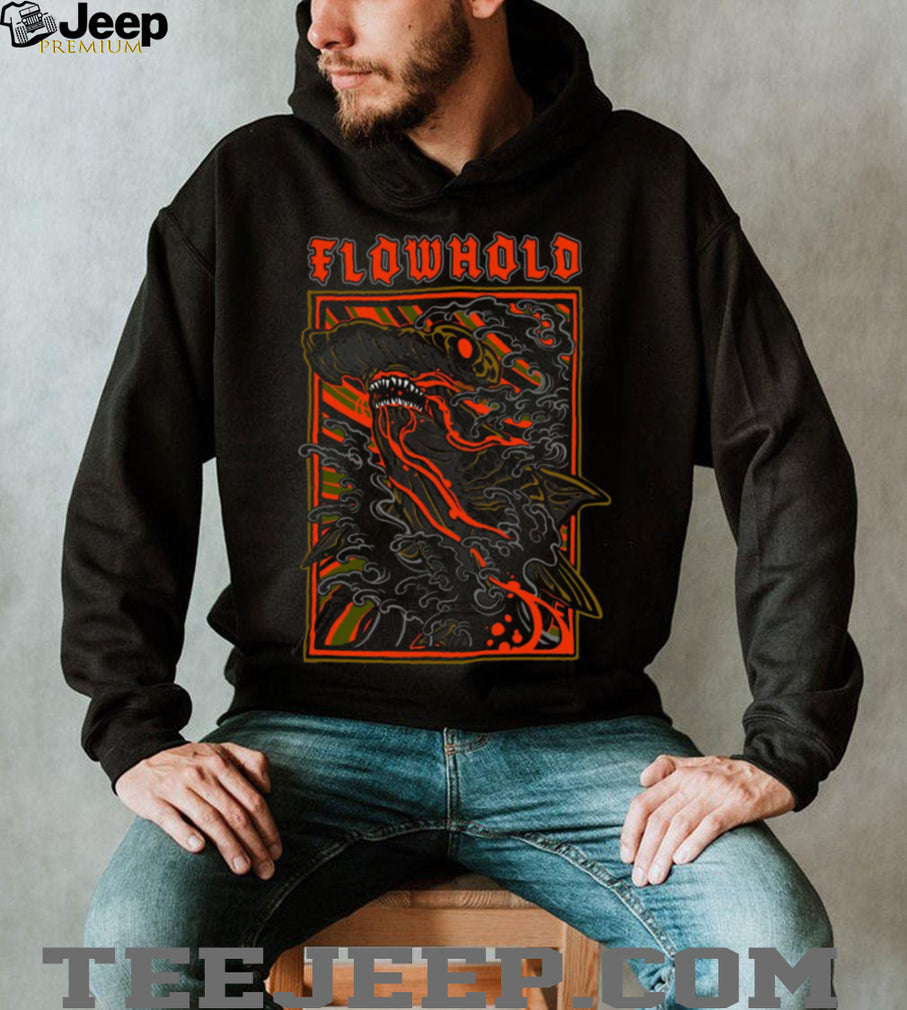 Flowhold Hammerhead Shark Ocean Wave Graphic Streetwear T Shirt