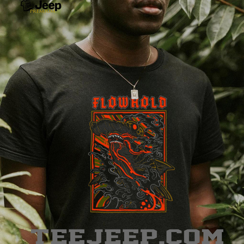 Flowhold Hammerhead Shark Ocean Wave Graphic Streetwear T Shirt