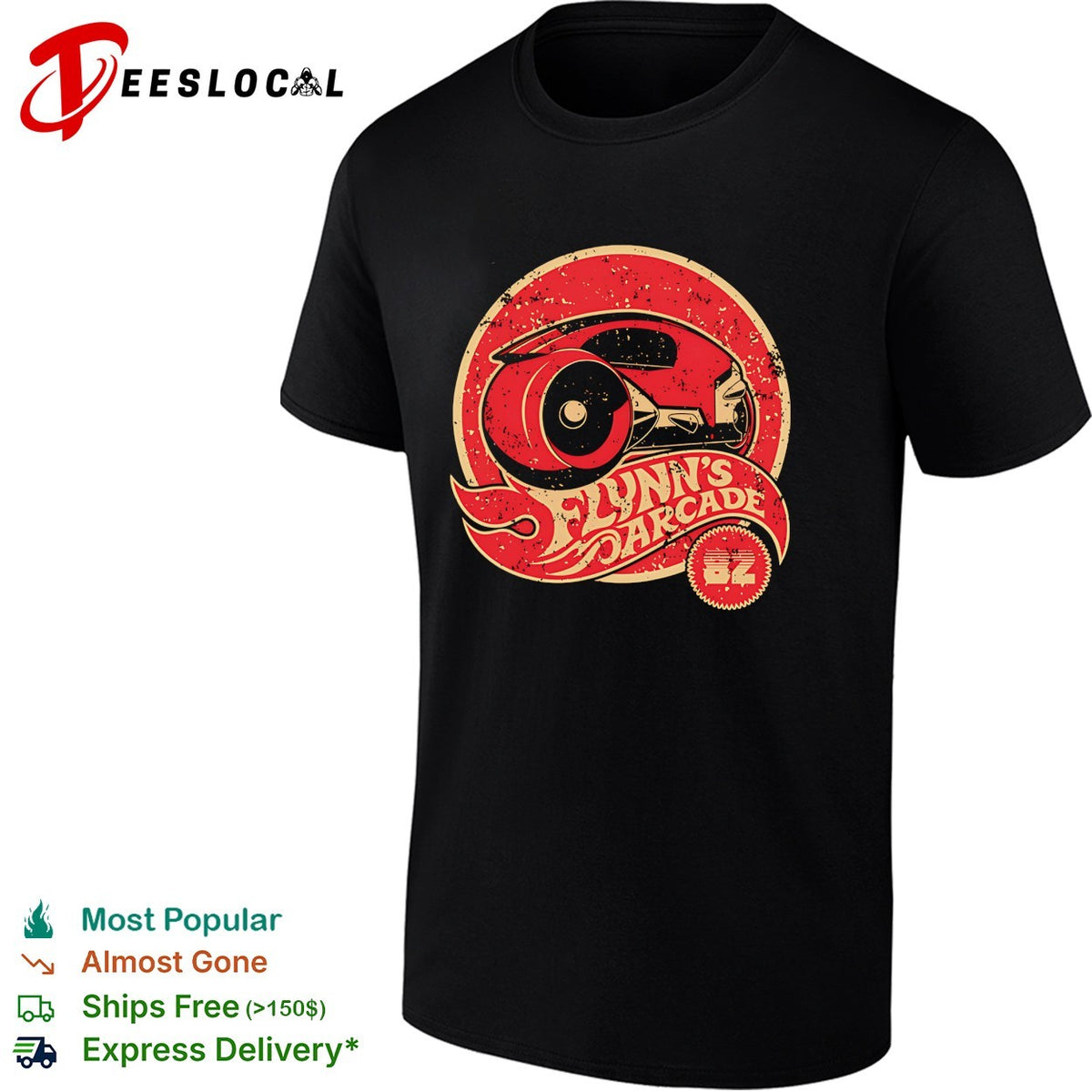Flynn’s Wheels A Tron light cycle design in the style of Hot Wheels shirt