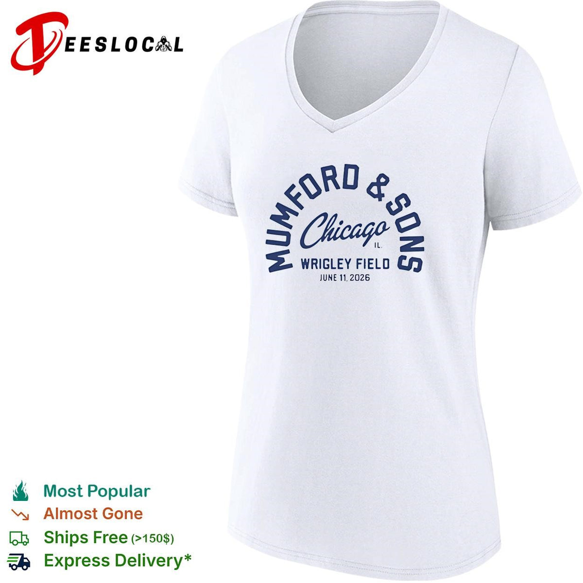 Folk rock band Chicago Wrigley Field June 11 2026 concert shirt