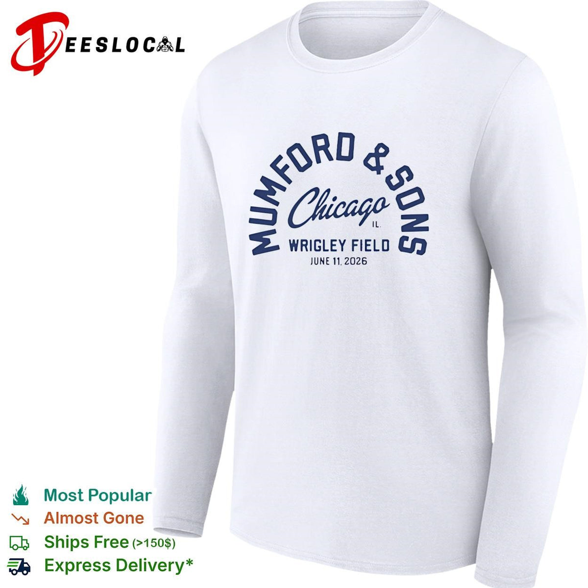 Folk rock band Chicago Wrigley Field June 11 2026 concert shirt